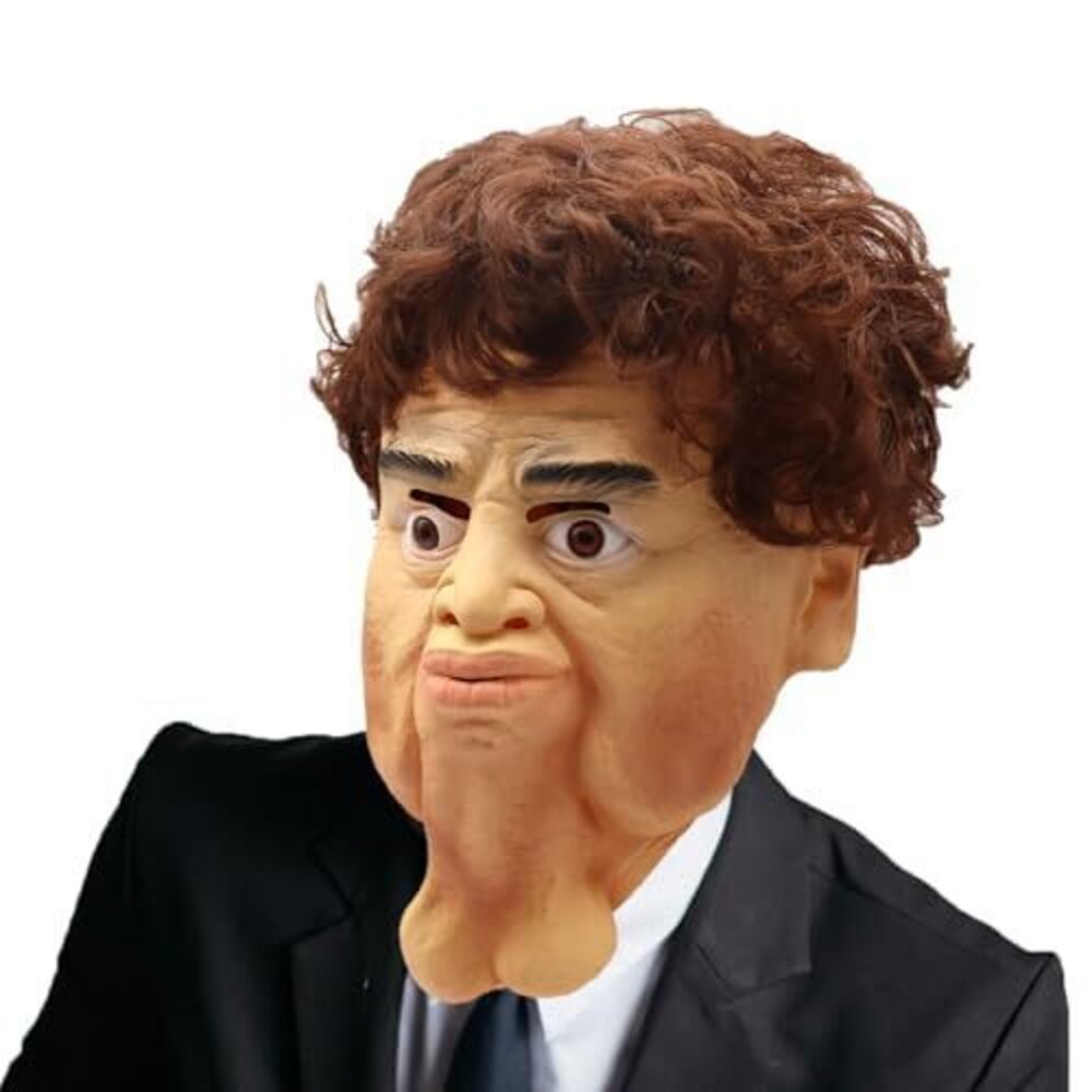 7797 Realistic Old man mask Funny Halloween Double Chin Latex Head Mask